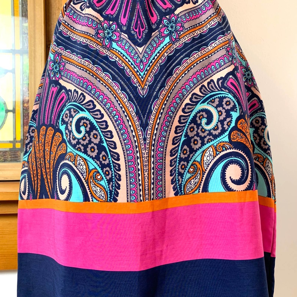 Vintage Psychedelic MOD Retro 60s Renneec. Midi Dress- S - Picture 4 of 10